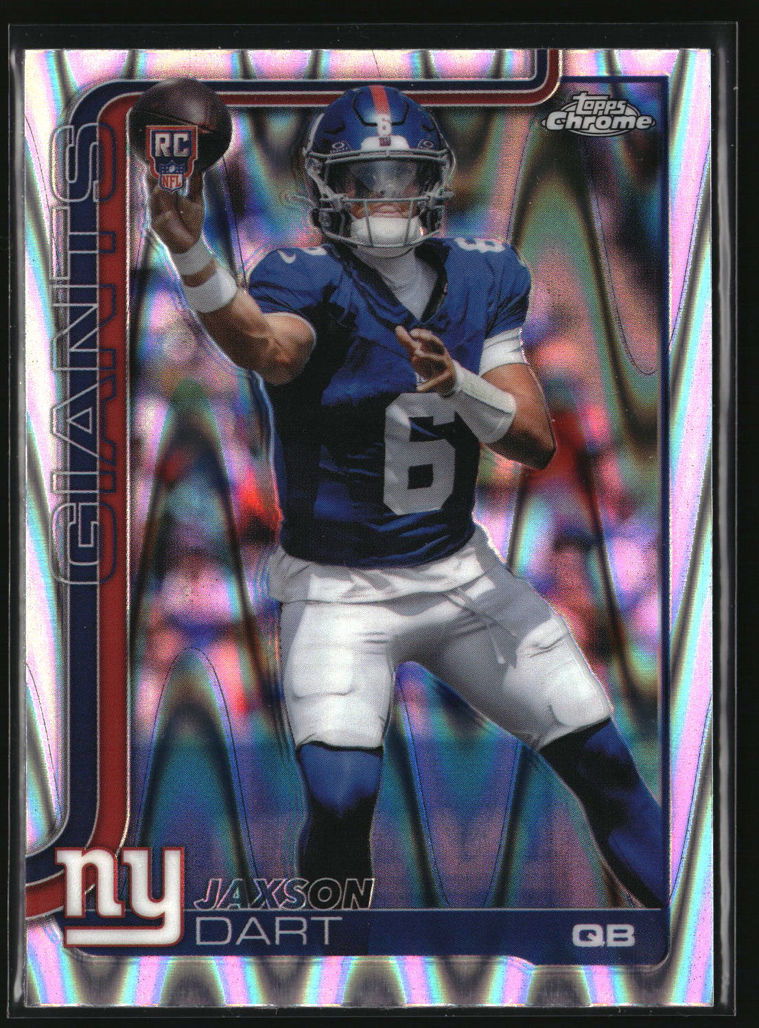 Jaxson Dart 2025 Topps Chrome Ray Wave Refractor #306