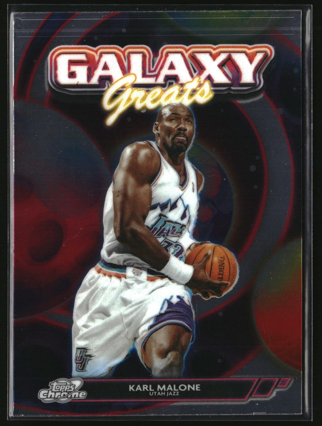 Karl Malone 2025-26 Topps Chrome Cosmic Galaxy Greats #GG-6