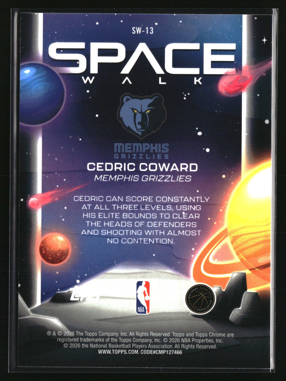 Cedric Coward 2025-26 Topps Chrome Cosmic Space Walk #SW-13
