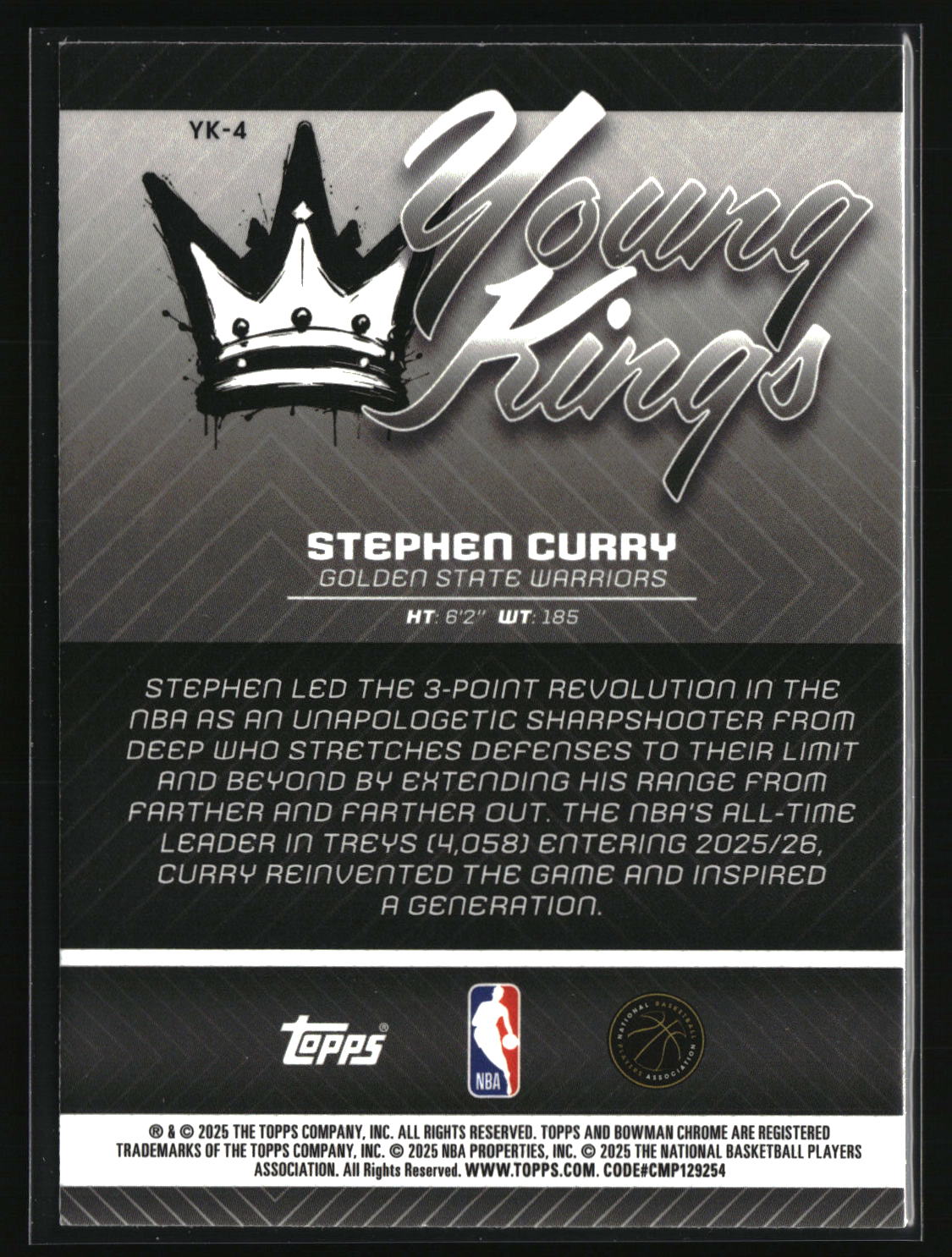 Stephen Curry 2025-26 Bowman Young Kings #YK-4