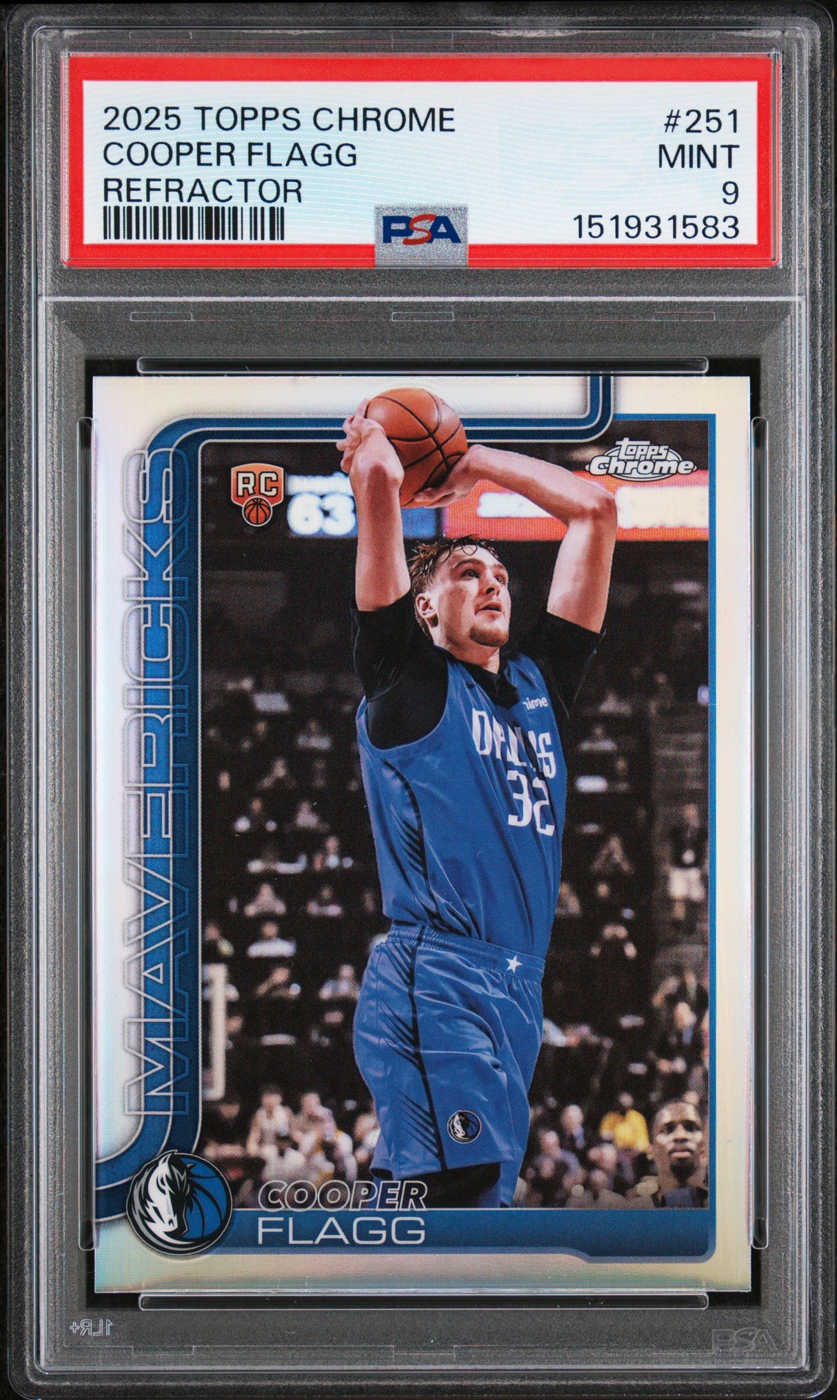 Cooper Flagg 2025-26 Topps Chrome Refractor #251 PSA 9