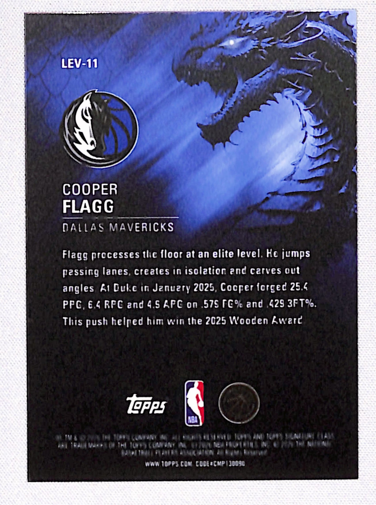 Cooper Flagg 2025-26 Topps Signature Class Leviathans #LEV-11
