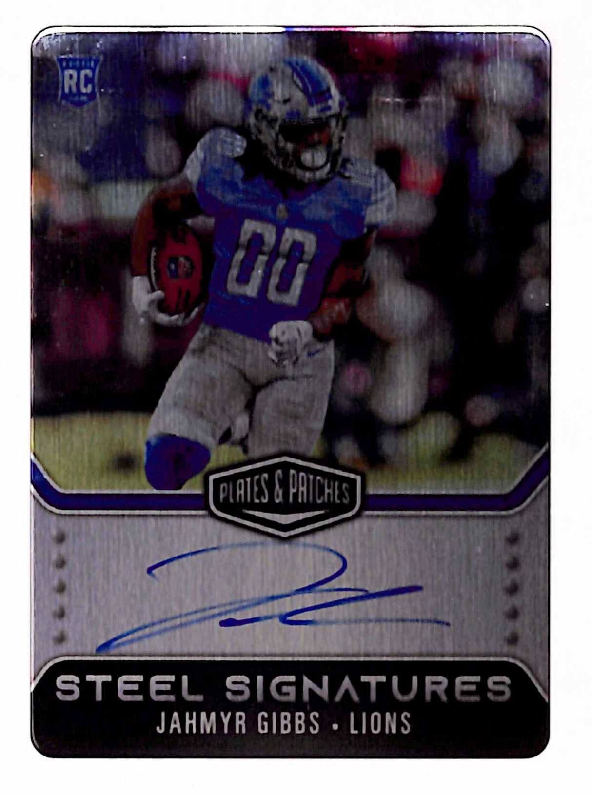 Jahmyr Gibbs 2023 Panini Plates & Patches Rookie Steel Signatures #RSSJAG #/300
