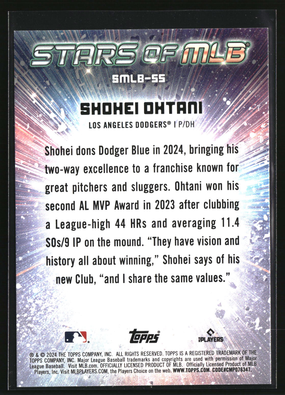 Shohei Ohtani 2024 Topps Stars of MLB #SMLB-55