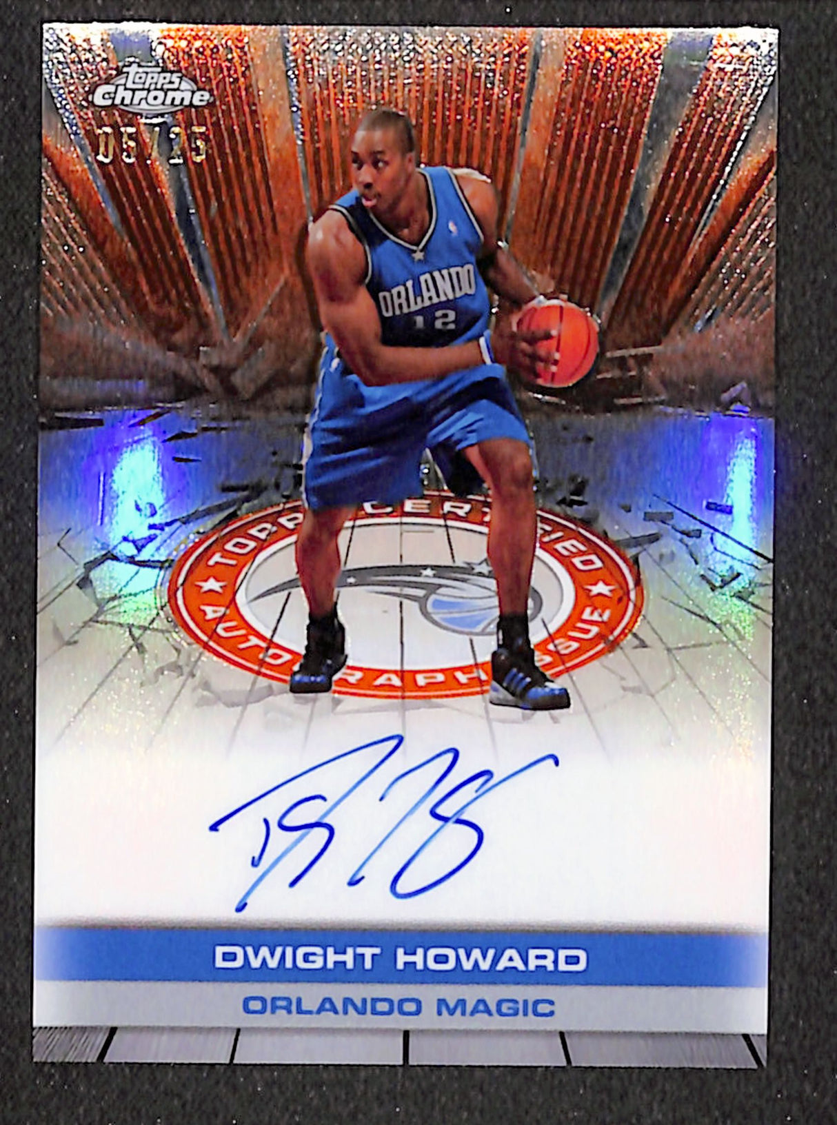 Dwight Howard 2025-26 Topps Chrome Autograph Issue Orange Refr #TAU-DH #/25