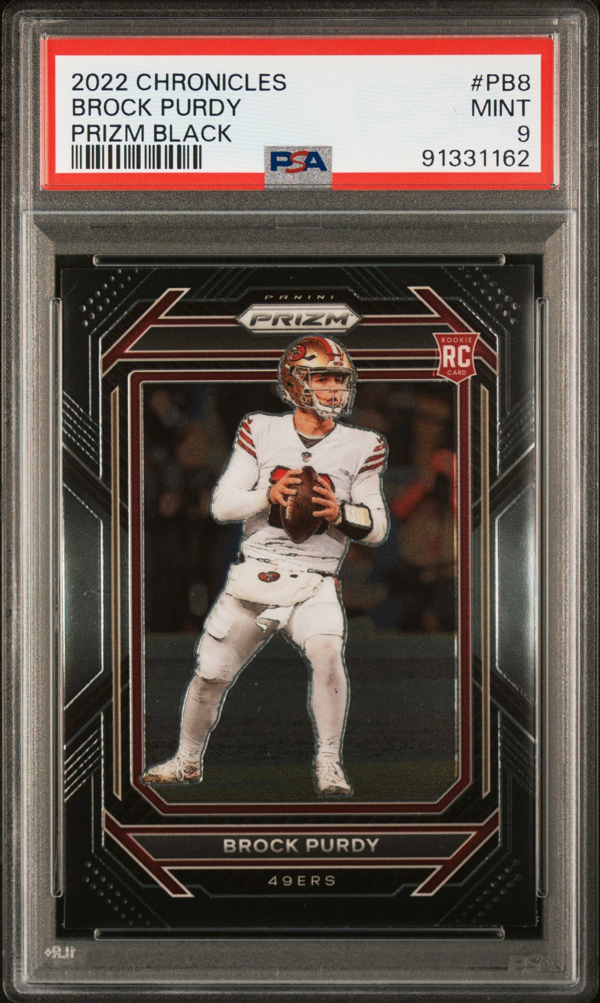 Brock Purdy 2022 Panini Chronicles Prizm Black #PB-8 PSA 9