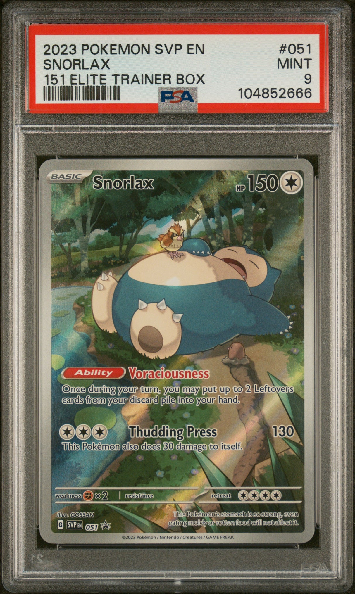 Snorlax SV: Scarlet & Violet Promo Cards #051 PSA 9