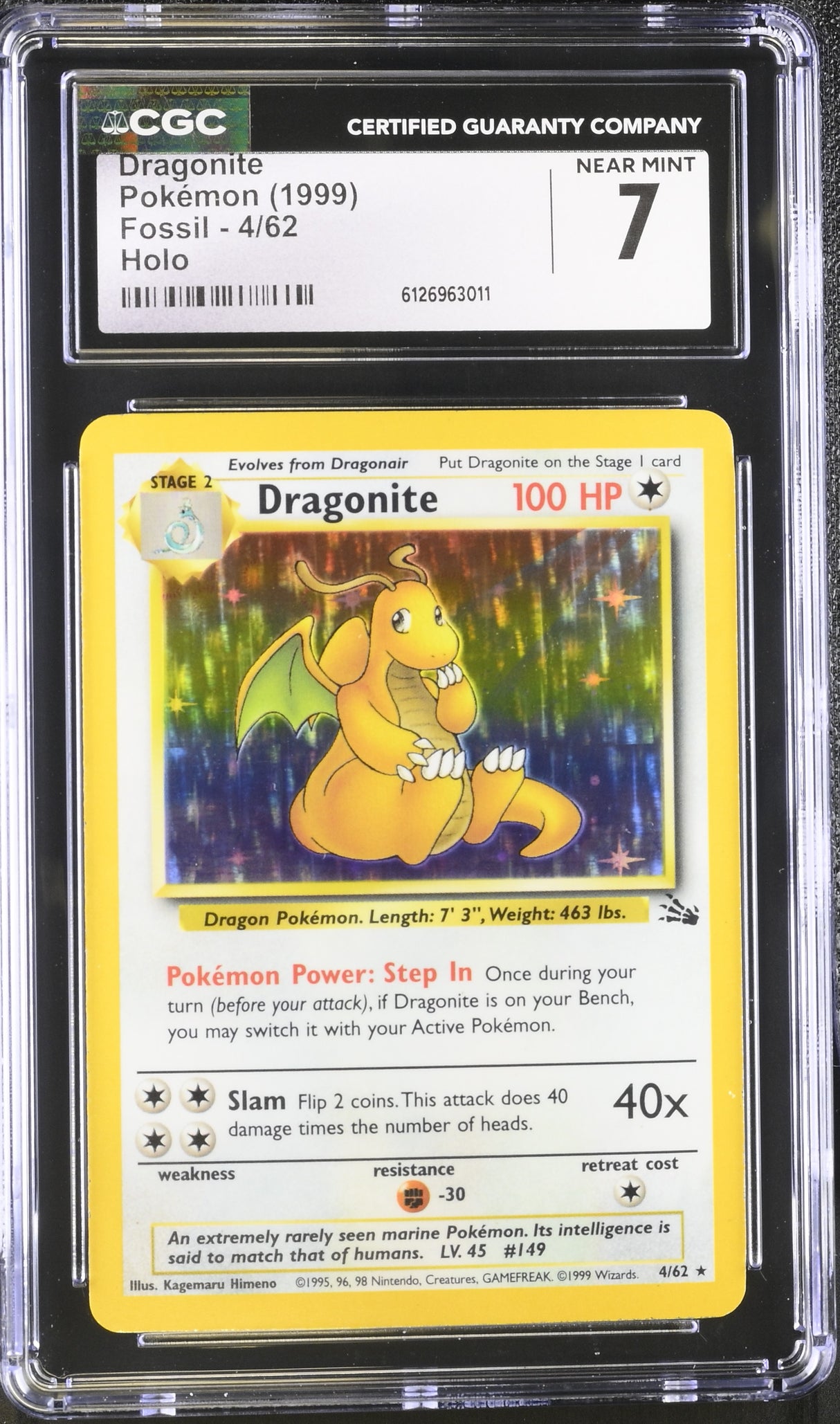 Dragonite (4) Fossil #04/62 CGC 7