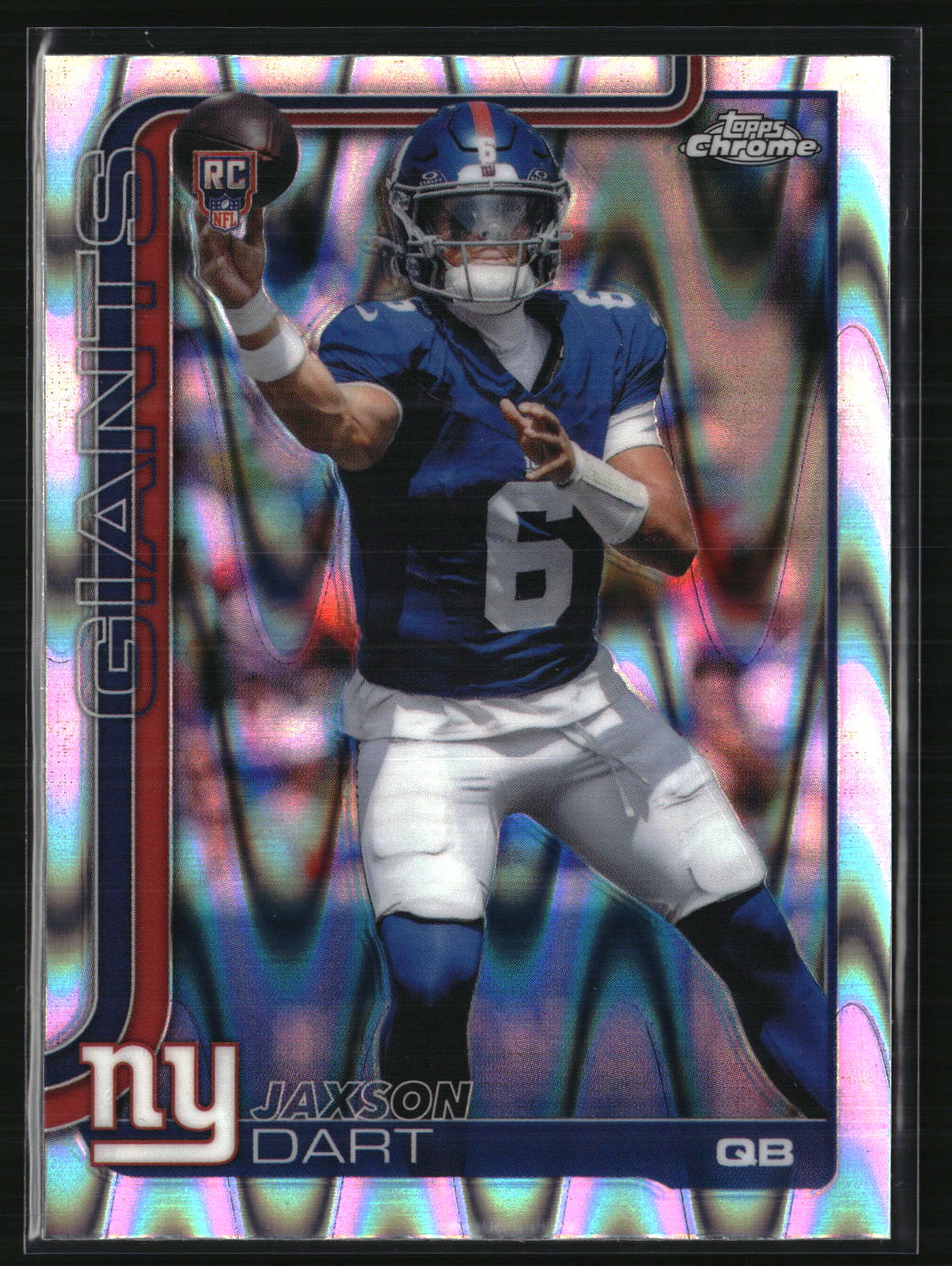 Jaxson Dart 2025 Topps Chrome Ray Wave Refractor #306