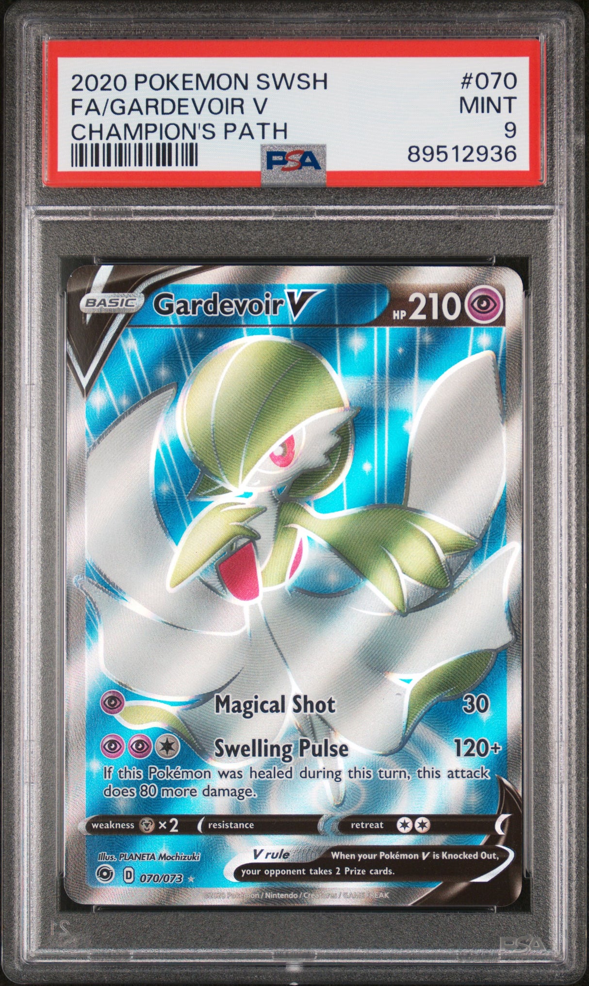 Gardevoir V (Full Art) Champion's Path #70/73 PSA 9