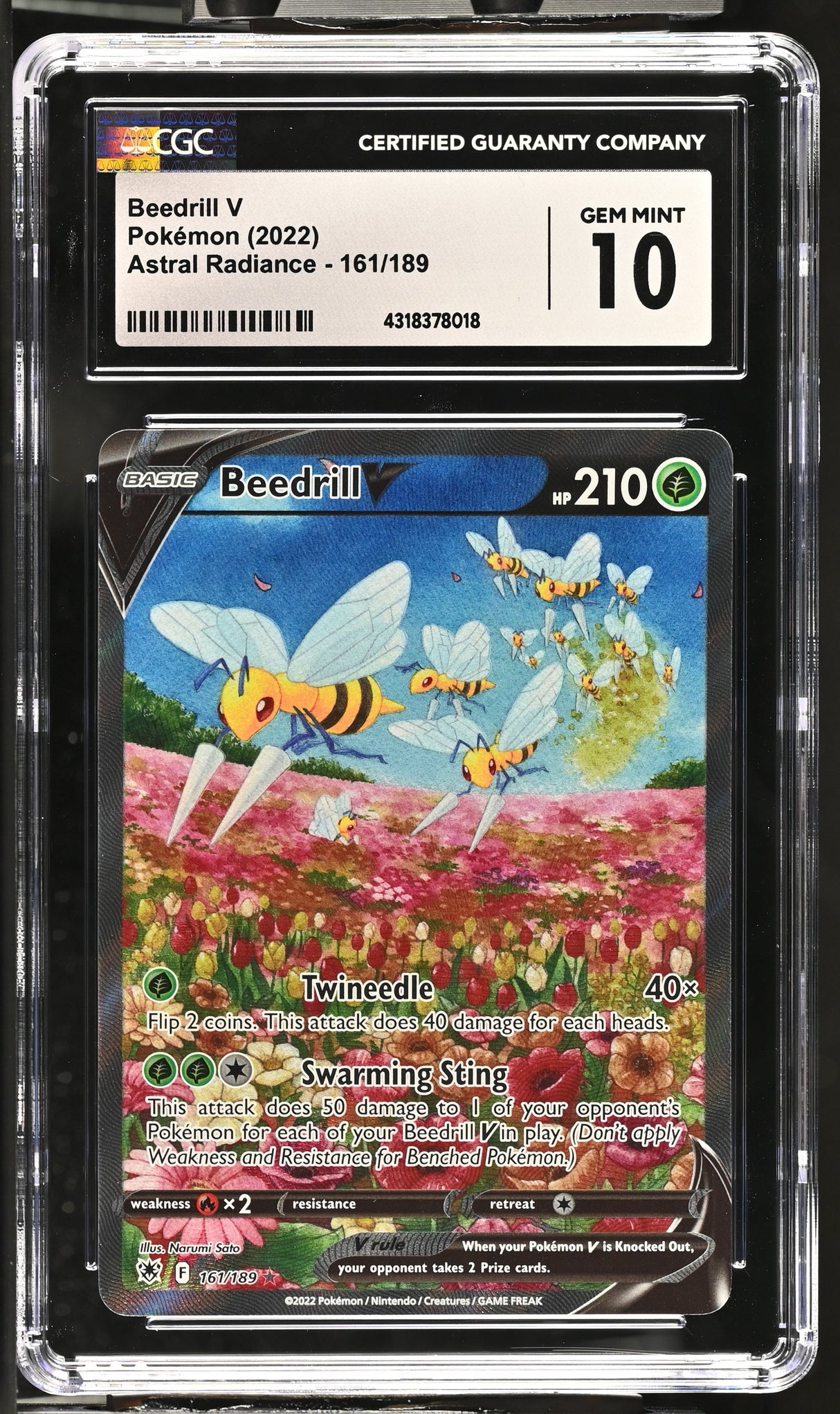 Beedrill V (Alternate Full Art) SWSH10: Astral Radiance #161/189 CGC 10