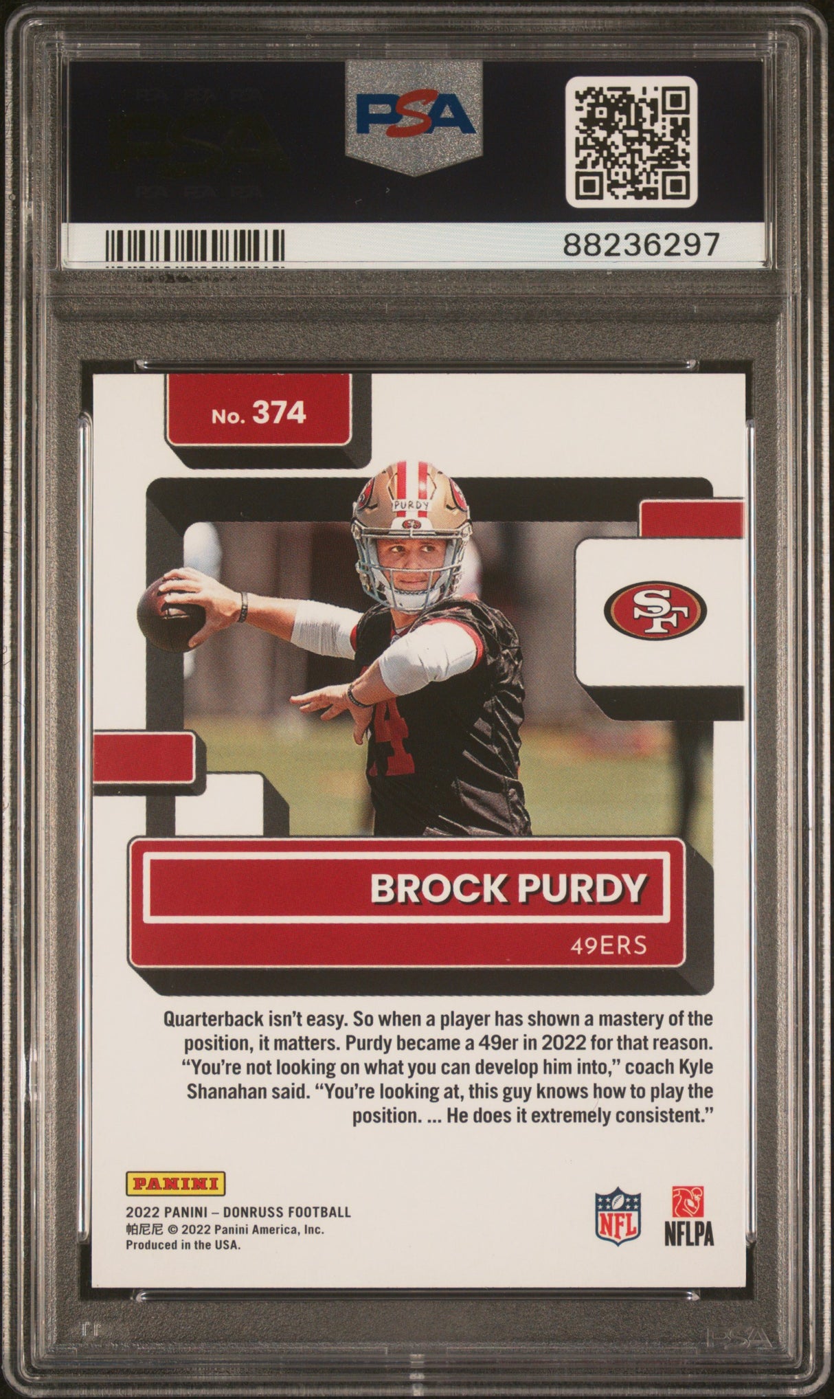 Brock Purdy 2022 Donruss #374 PSA 10