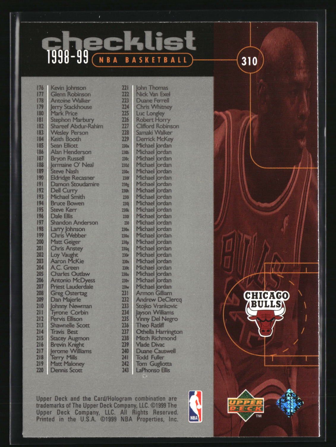 Michael Jordan 1998-99 Upper Deck #310