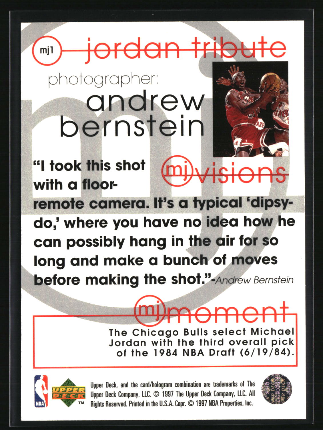 Michael Jordan 1997-98 Upper Deck Michael Jordan Tribute #MJ1