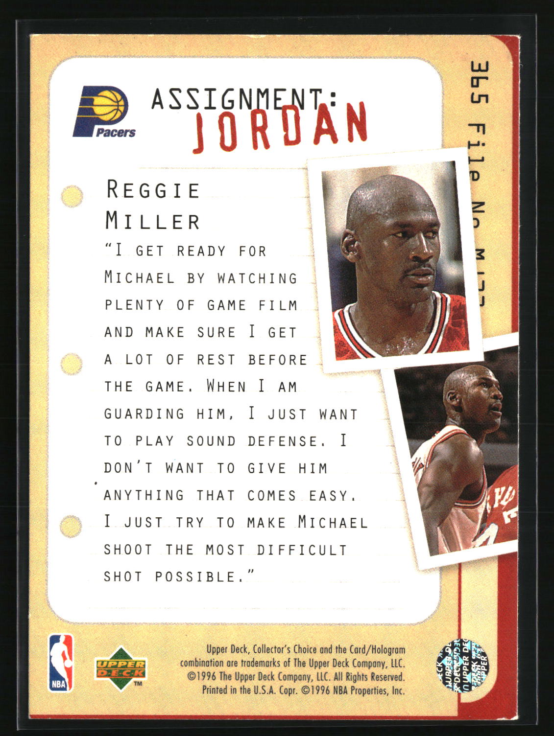 Reggie Miller 1996-97 Collector's Choice #365