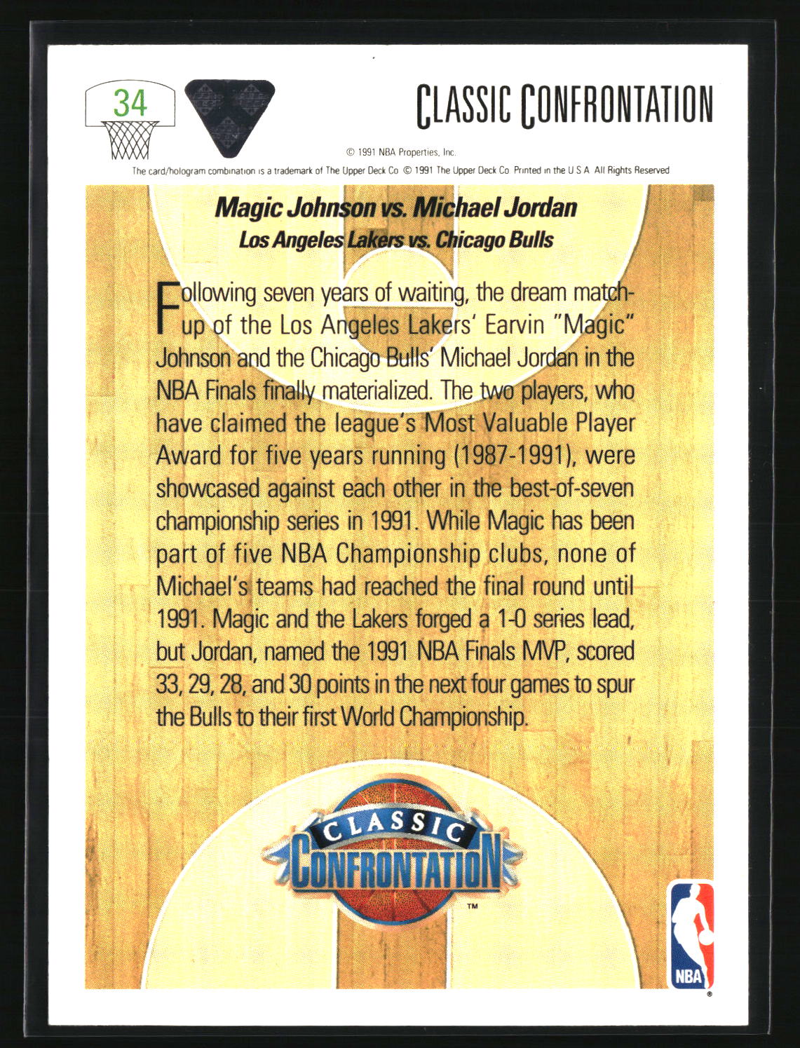 Magic vs. Jordan 1991-92 Upper Deck #34