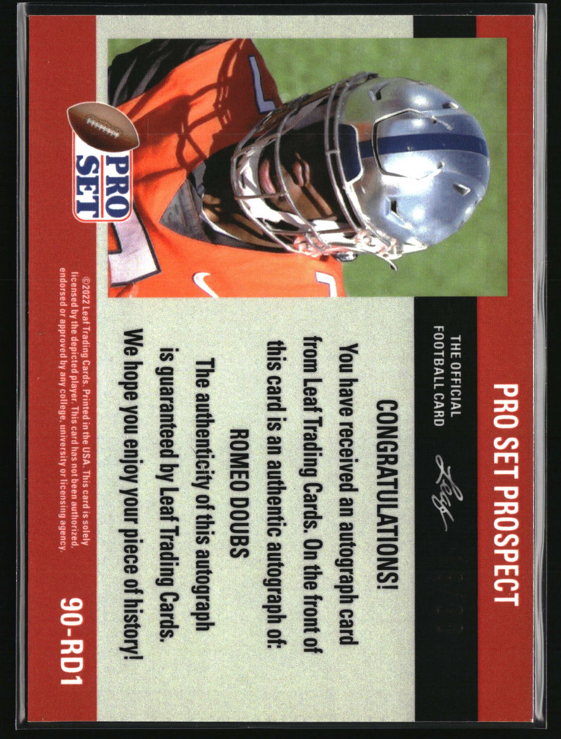 Romeo Doubs 2022 Pro Set Metal 1990 Pro Set Auto Crystal Purple #90-RD1 #/20