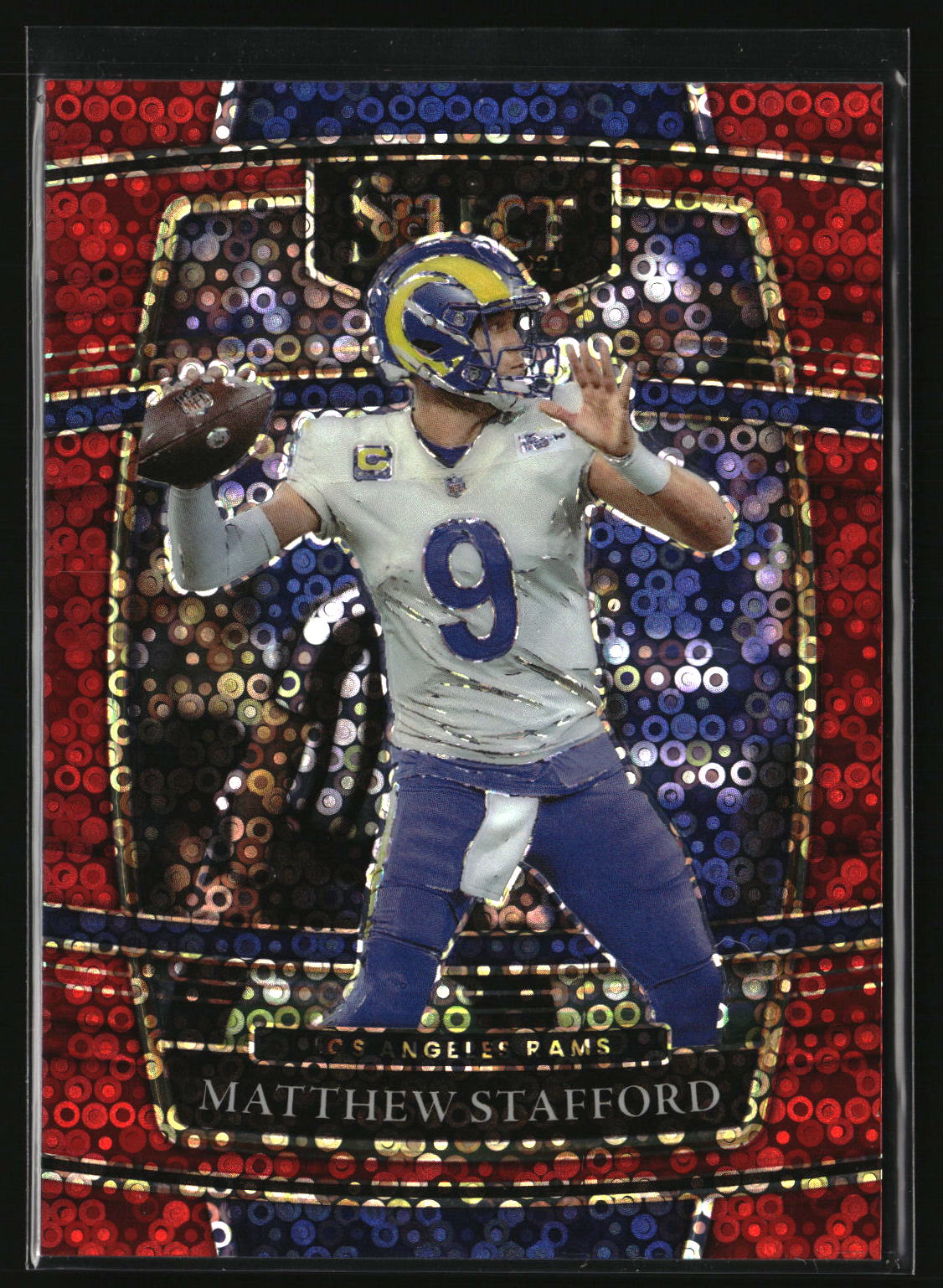 Matthew Stafford 2021 Panini Select Red Disco Prizm #20 #/49