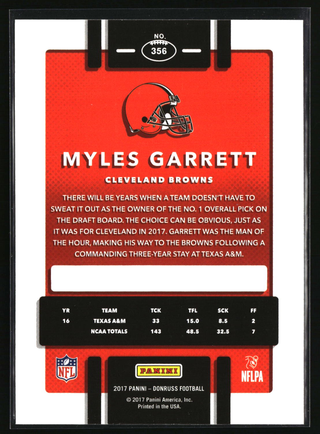 Myles Garrett 2017 Donruss #356