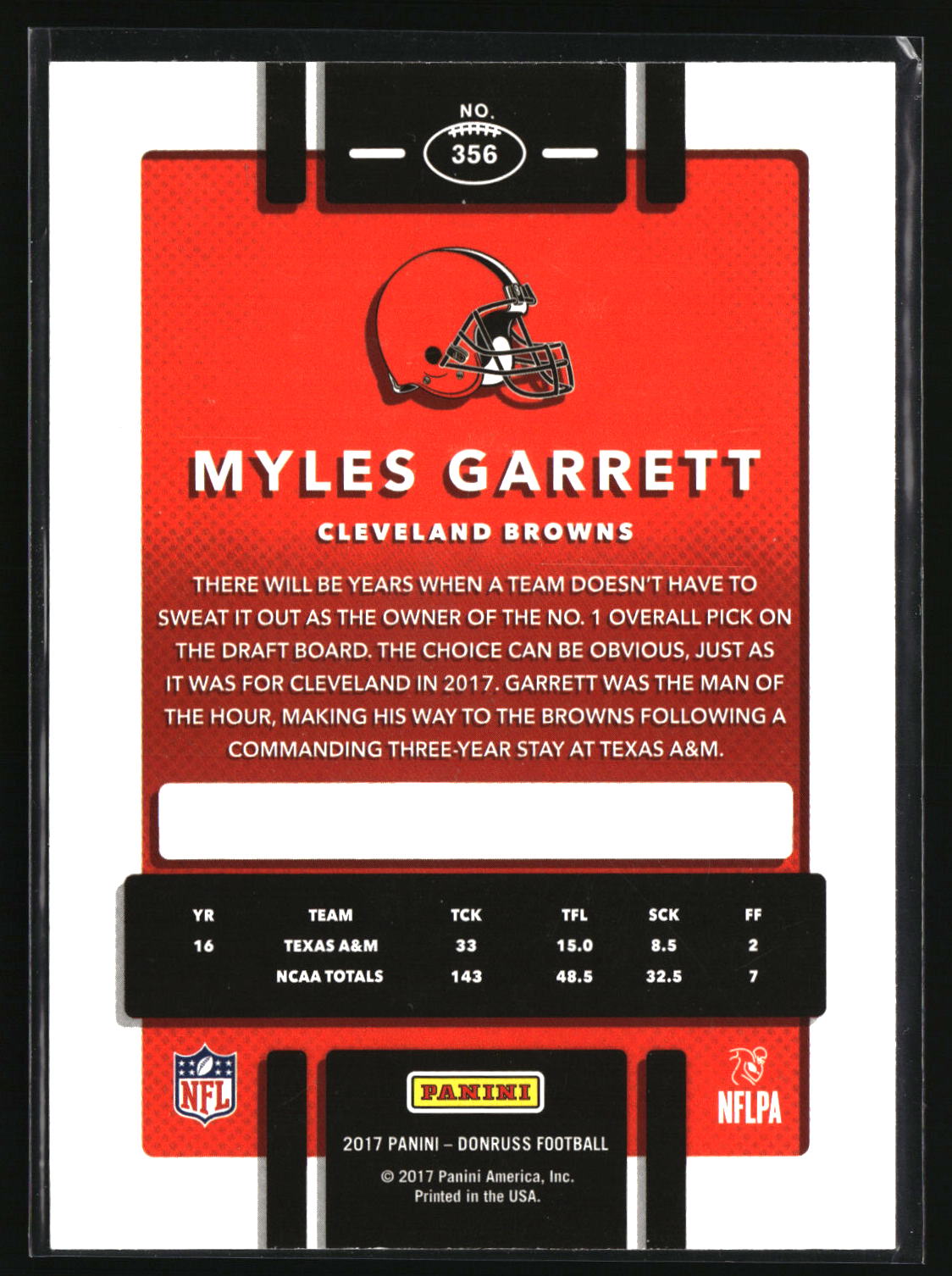 Myles Garrett 2017 Donruss #356