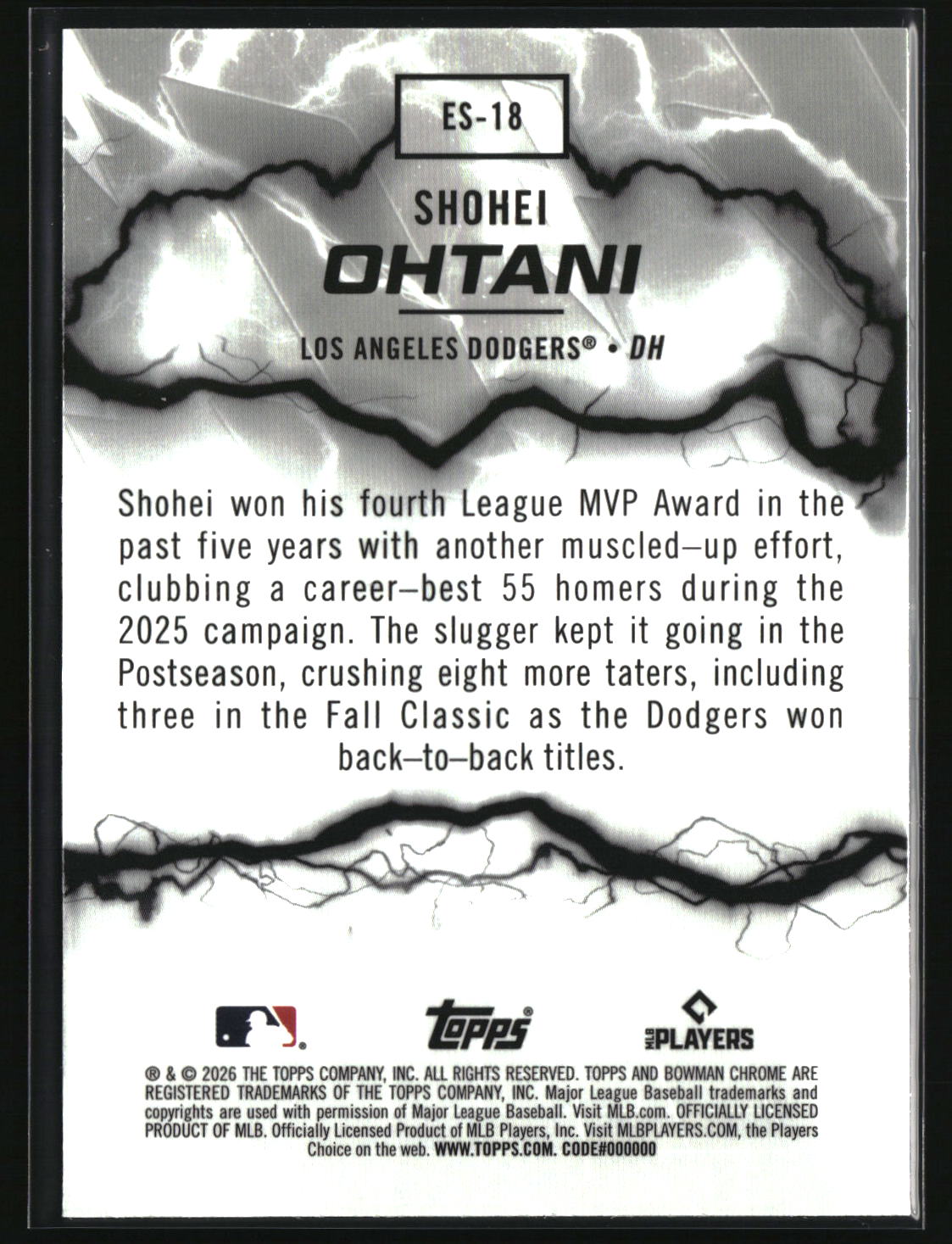 Shohei Ohtani 2026 Bowman Electric Sluggers #ES-18