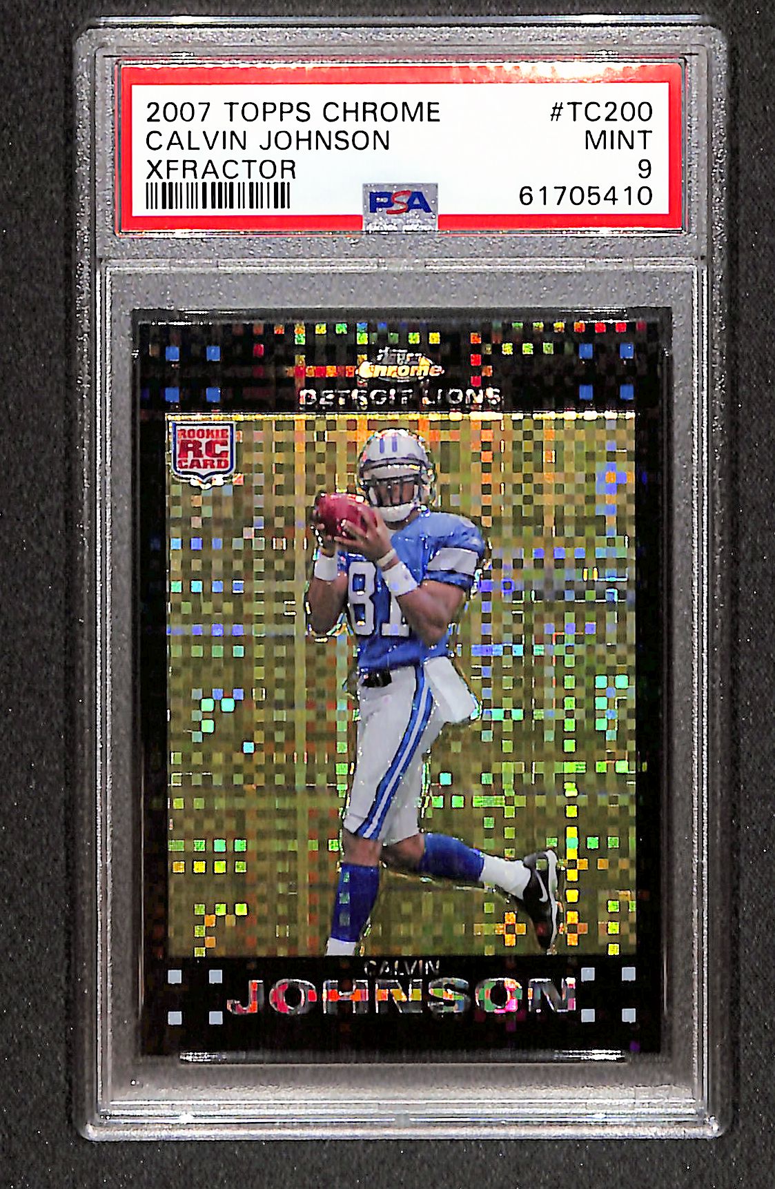 Calvin Johnson 2007 Topps Chrome Xfractors #TC200 PSA 9