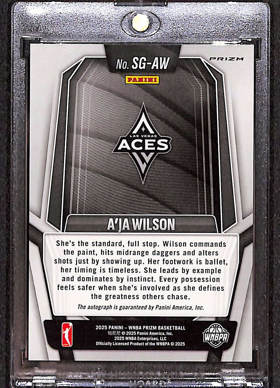 A'ja Wilson 2025 Panini Prizm WNBA Signatures #SG-AW