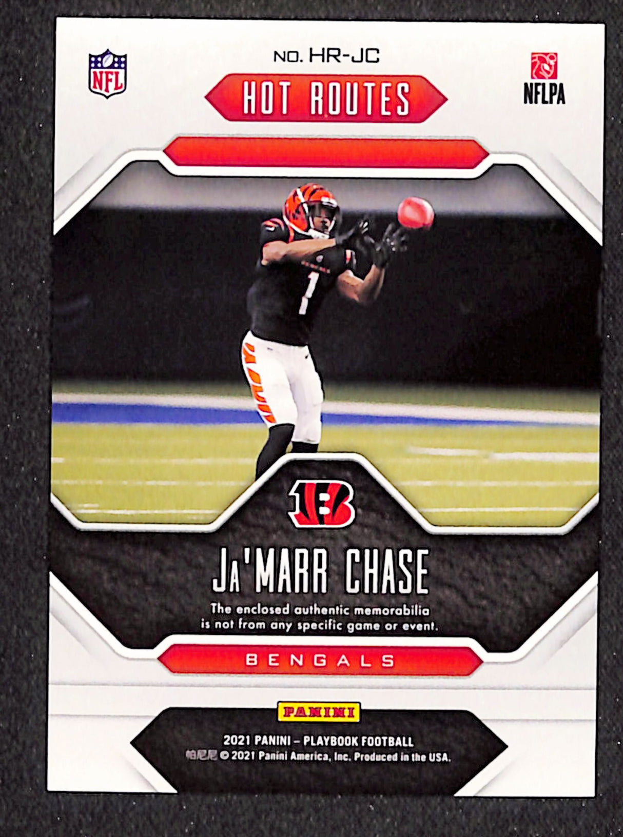 Ja'Marr Chase 2021 Panini Playbook Hot Routes Gold #HR-JC #/149