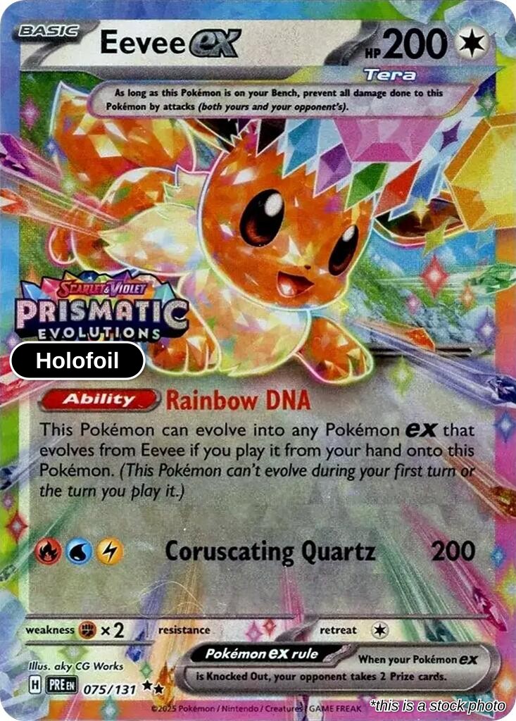 Eevee ex - 075/131 (Prismatic Evolutions Stamp)