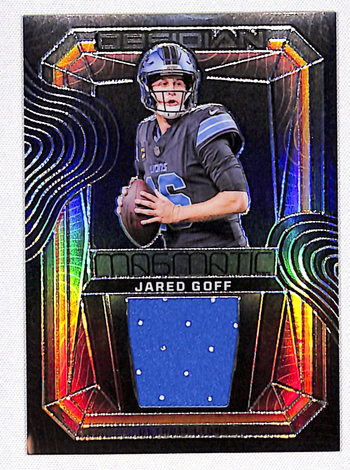Jared Goff 2024 Panini Obsidian Magmatic Memorabilia #MM-JGF