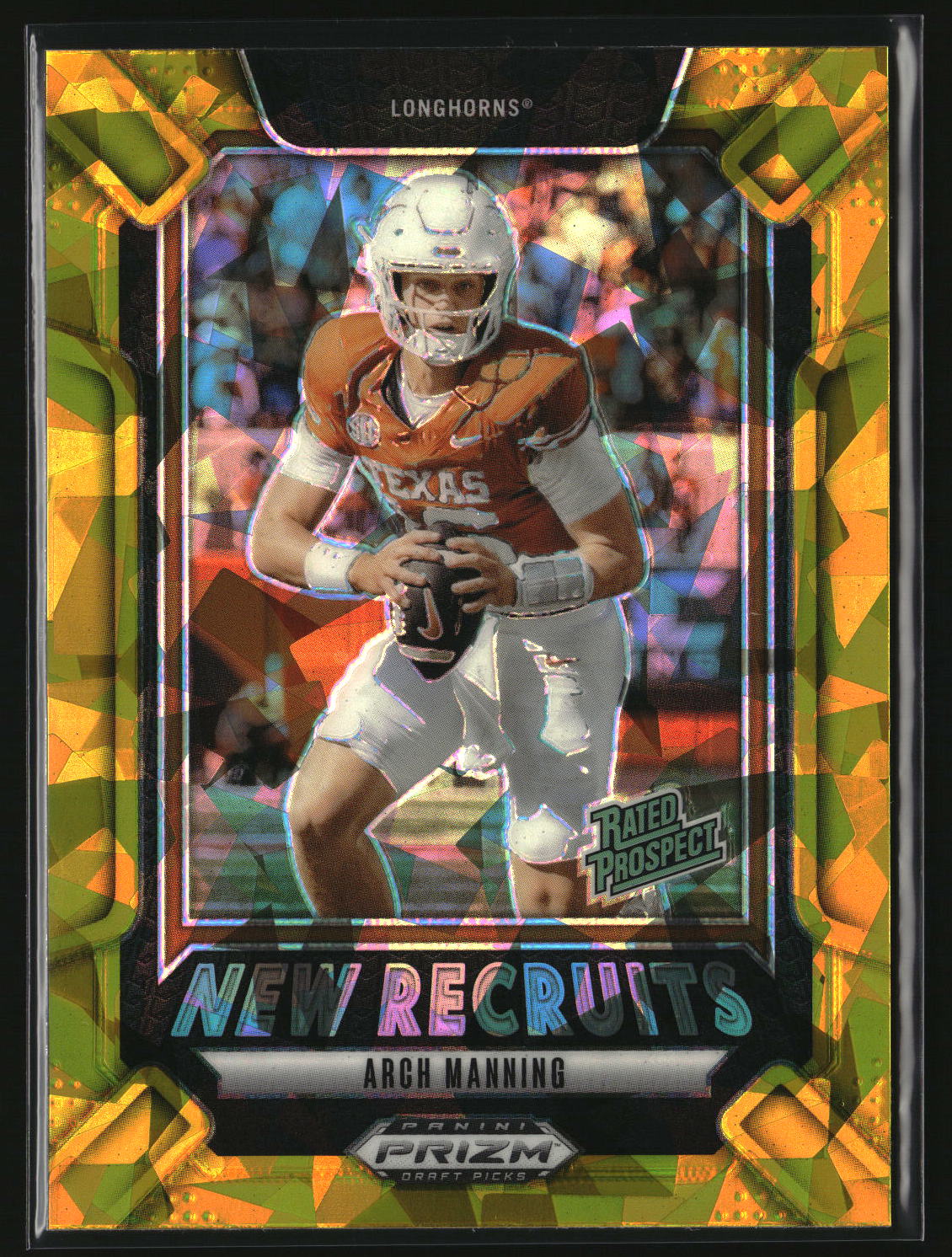 Arch Manning 2025 Panini Prizm Draft Picks New Recruits Gold Ice #22