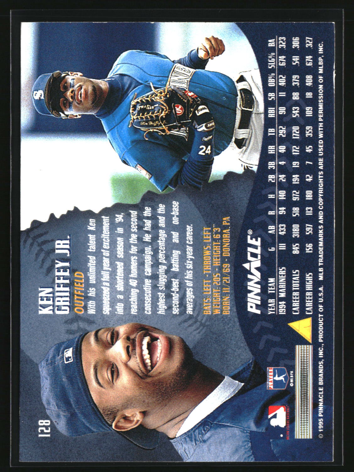 Ken Griffey Jr. 1995 Pinnacle #128