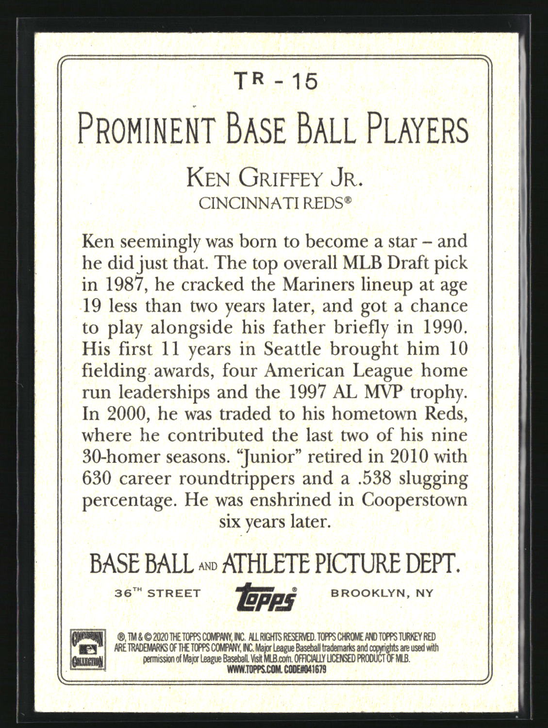 Ken Griffey Jr. 2020 Topps Update Turkey Red 2020 #TR-15