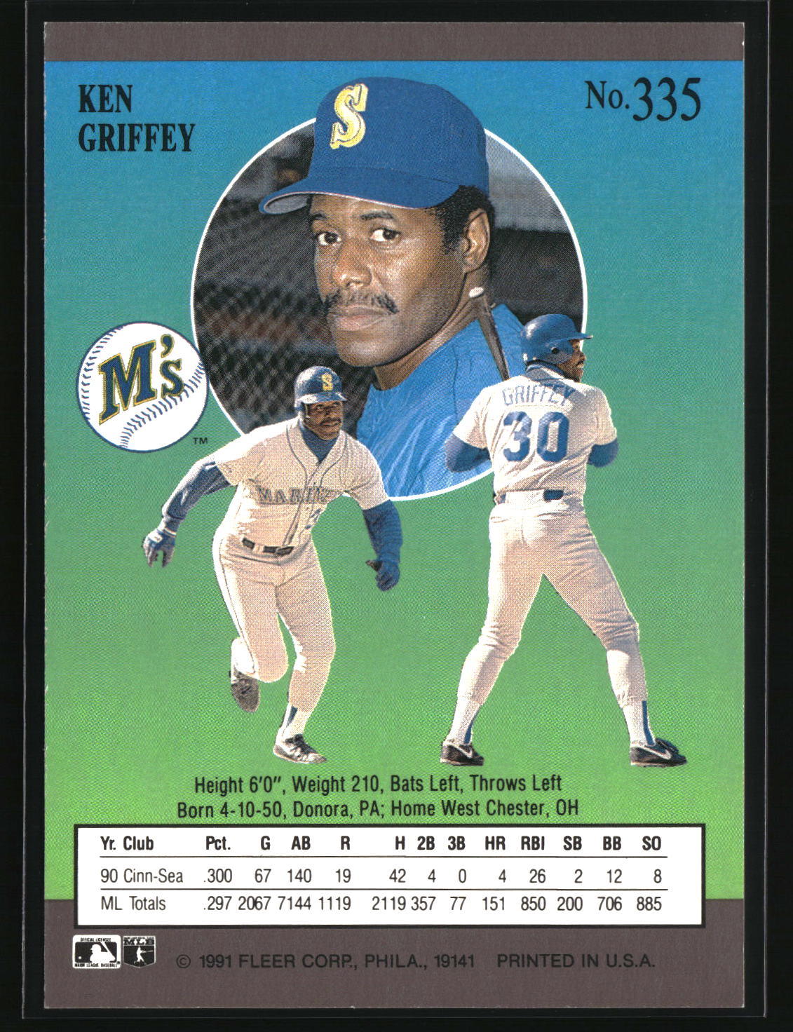 Ken Griffey 1991 Ultra #335