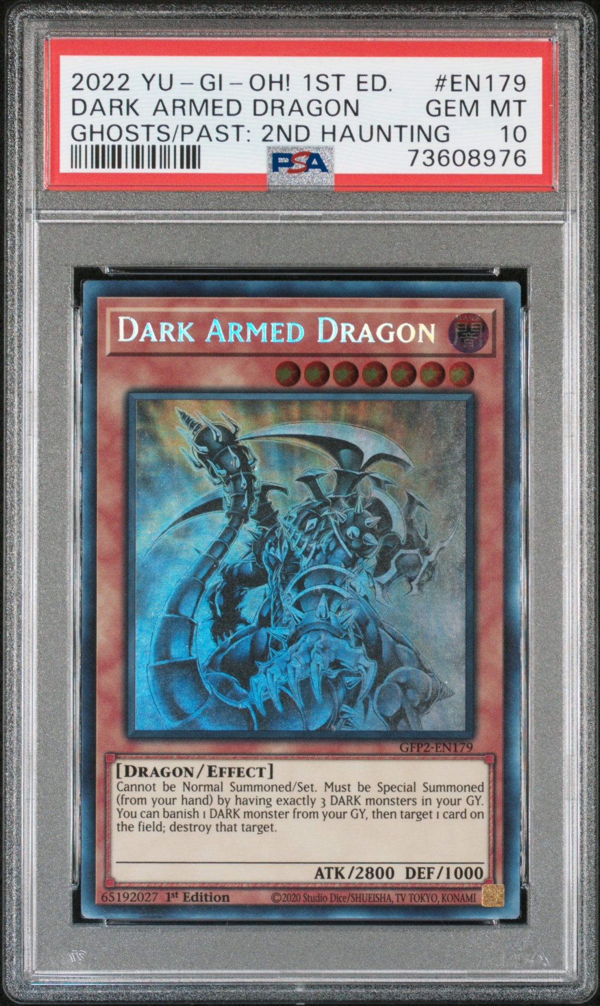 Dark Armed Dragon (Ghost Rare) #GFP2-EN179 PSA 10