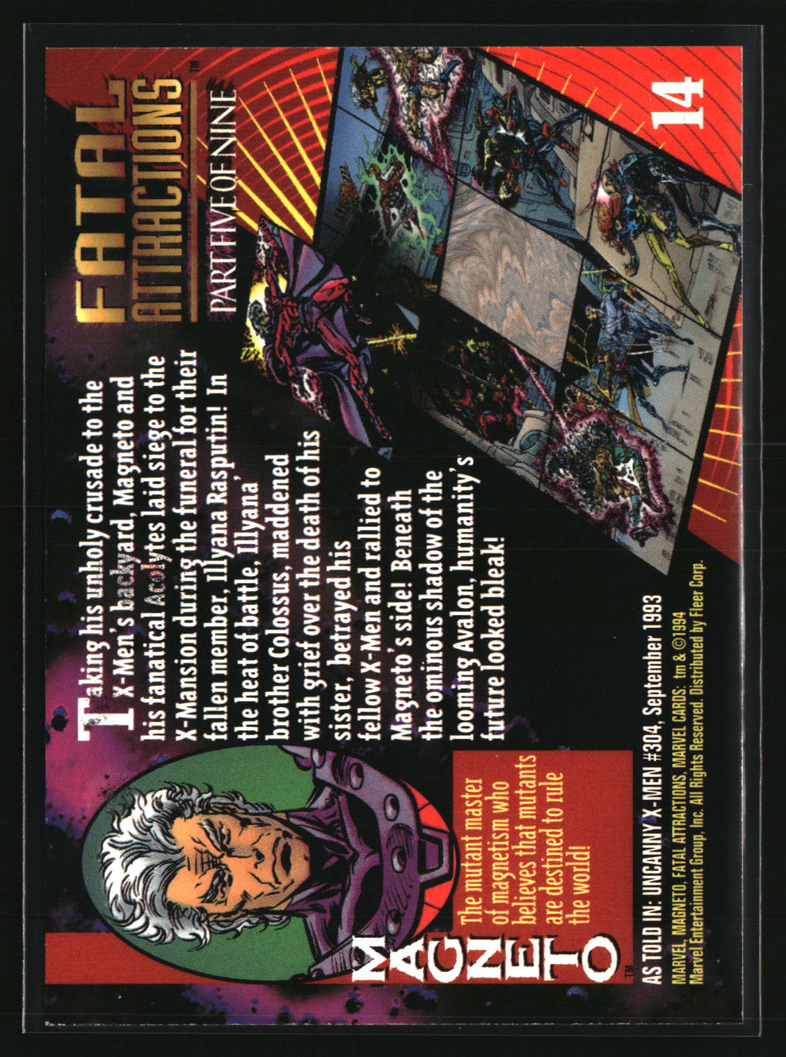 Magneto 1994 Fleer Marvel Universe #14
