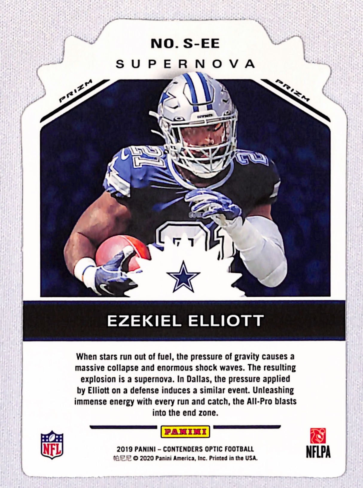 Ezekiel Elliott 2019 Panini Contenders Optic Supernova Die Cuts #S-EE