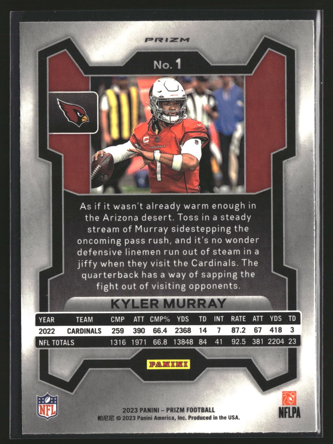 Kyler Murray 2023 Panini Prizm Black and White Checker #1