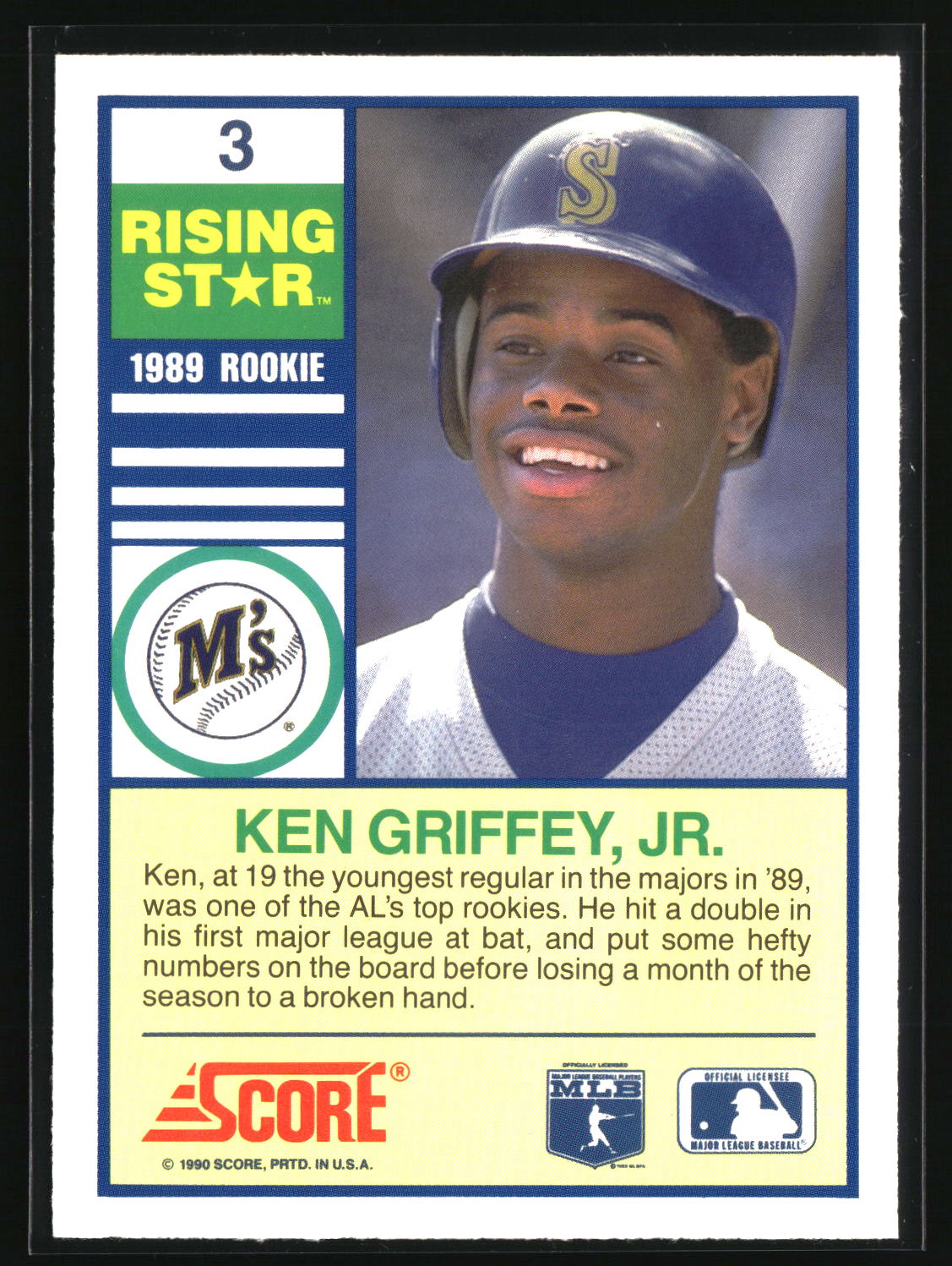 Ken Griffey Jr. 1990 Score 100 Rising Stars #3