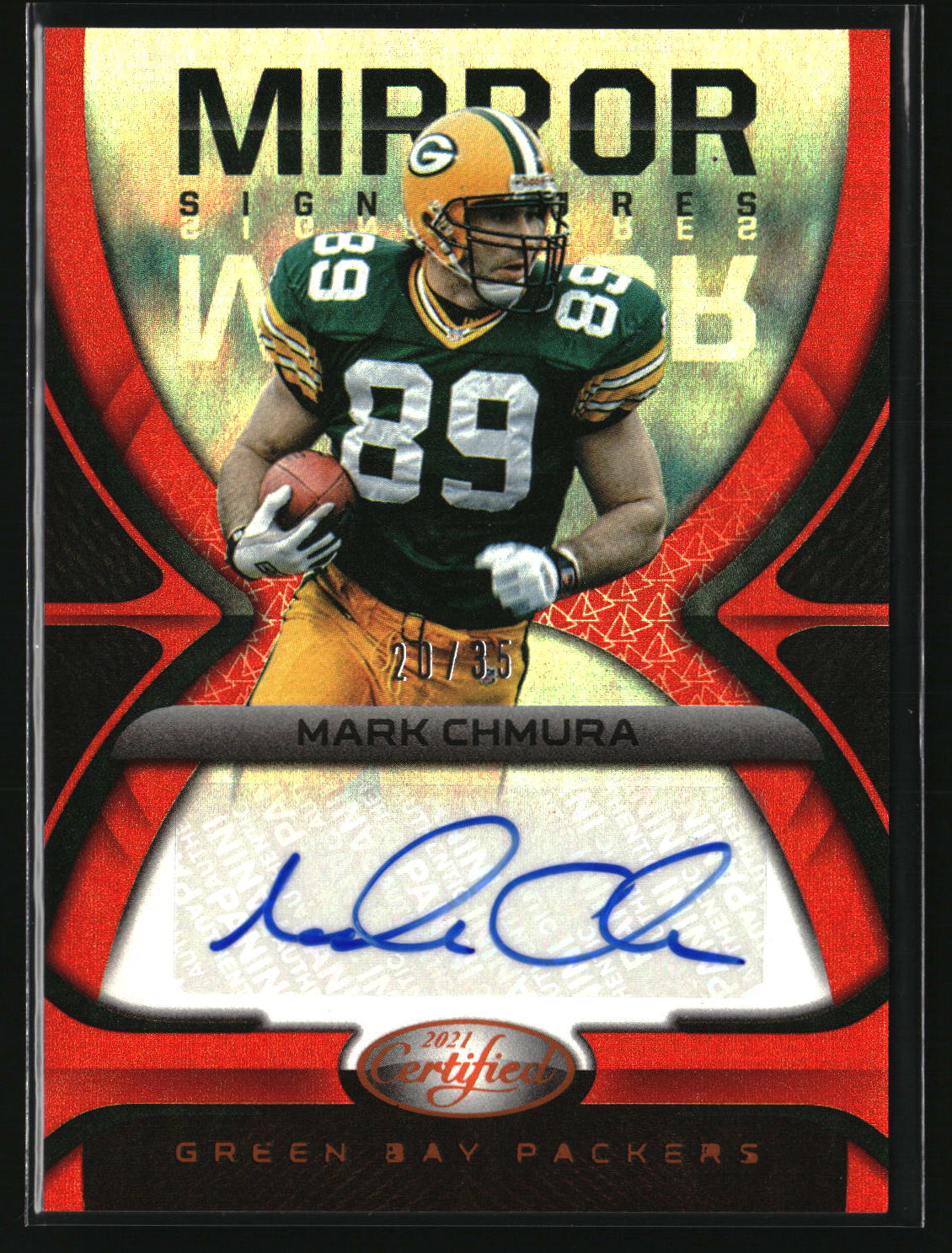 Mark Chmura 2021 Panini Certified Mirror Signatures Orange #MS-MC #/35
