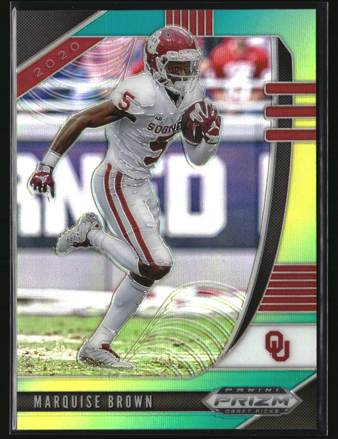 Marquise Brown 2020 Panini Prizm Draft Picks Prizms Green and Yellow #69 #/249
