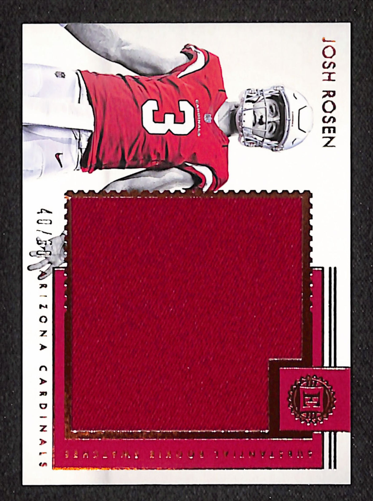 Josh Rosen 2018 Panini Encased Substantial Rookie Swatches #SRS-JR #/50