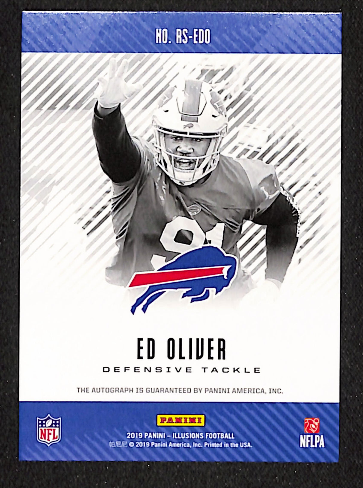 Ed Oliver 2019 Panini Illusions Rookie Signs Orange #RS-EDO