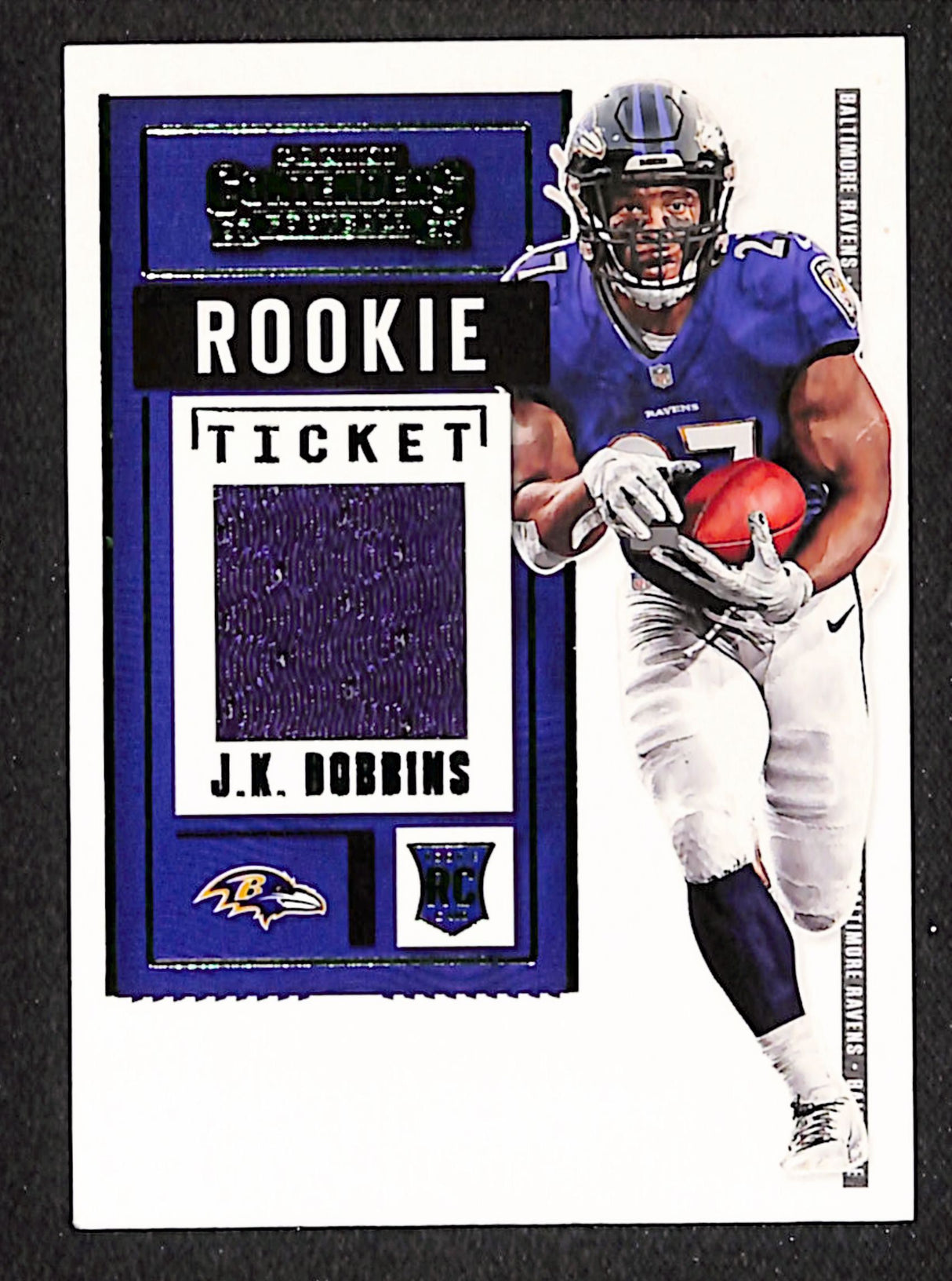 J.K. Dobbins 2020 Panini Contenders Rookie Ticket Swatches #RTS-JKD