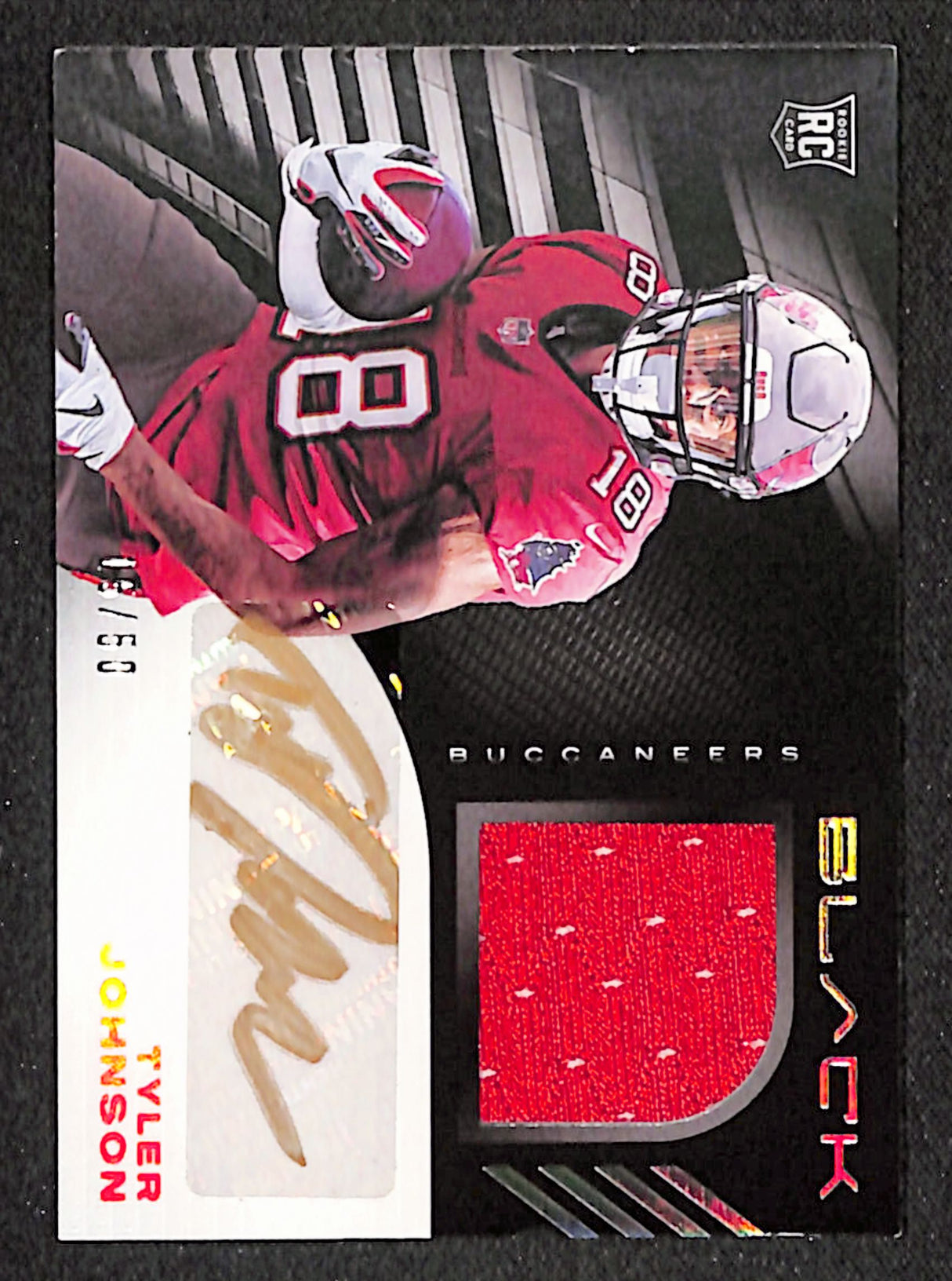 Tyler Johnson 2020 Panini Black Rookie Signature Materials Silver #RSM-TJO #/50