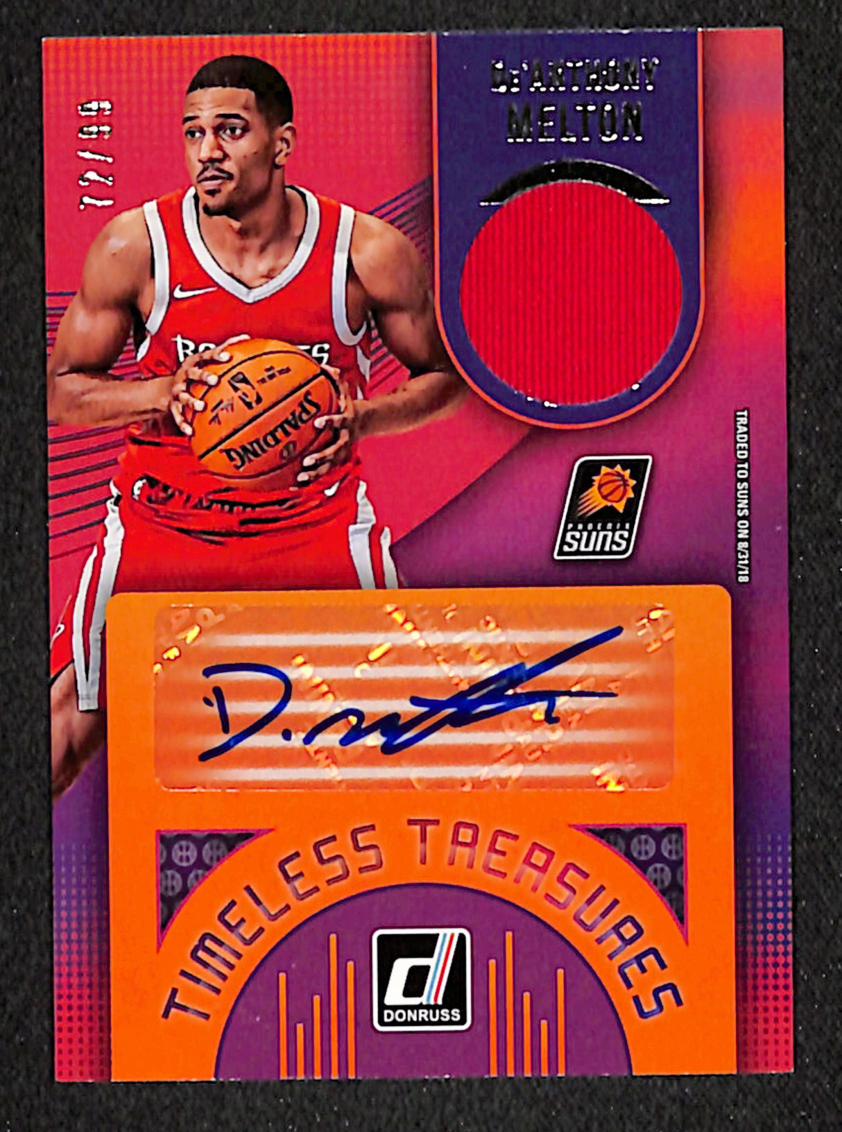 De'Anthony Melton 2018-19 Timeless Treasures Materials Signatures #TT-DML #/99