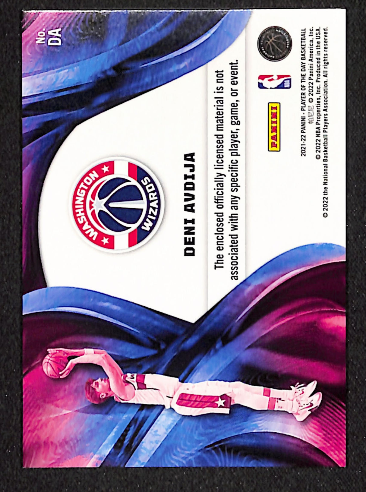 Deni Avdija 2021-22 Panini NBA Player of the Day Jumbo Memorabilia #DA
