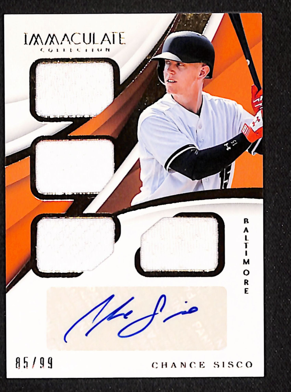 Chance Sisco 2018 Immaculate Collection Quad Material Auto #QMA-CS #/99