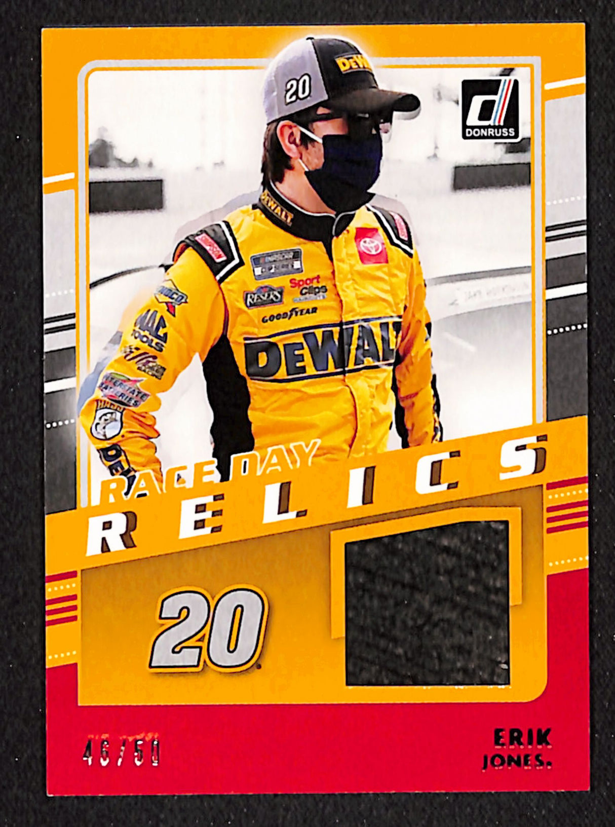 Erik Jones 2021 Donruss Race Day Relics Red #RDR-EJ #/50