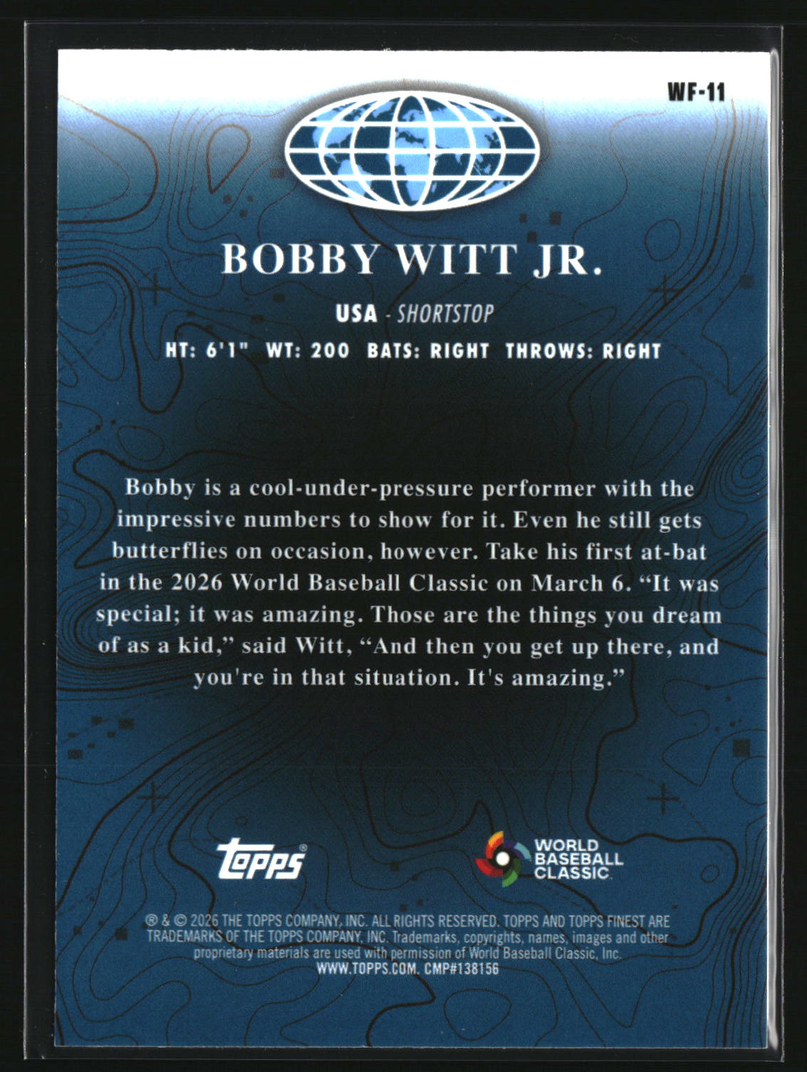 Bobby Witt Jr. 2026 Finest World's Finest #WF-11